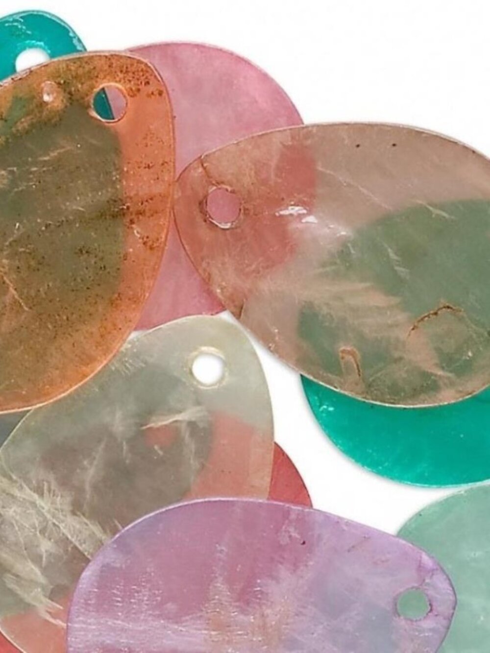 Capiz Shell Teardrop Drops Charms Focal 25mm Mixed Colors Philippines 10 pcs